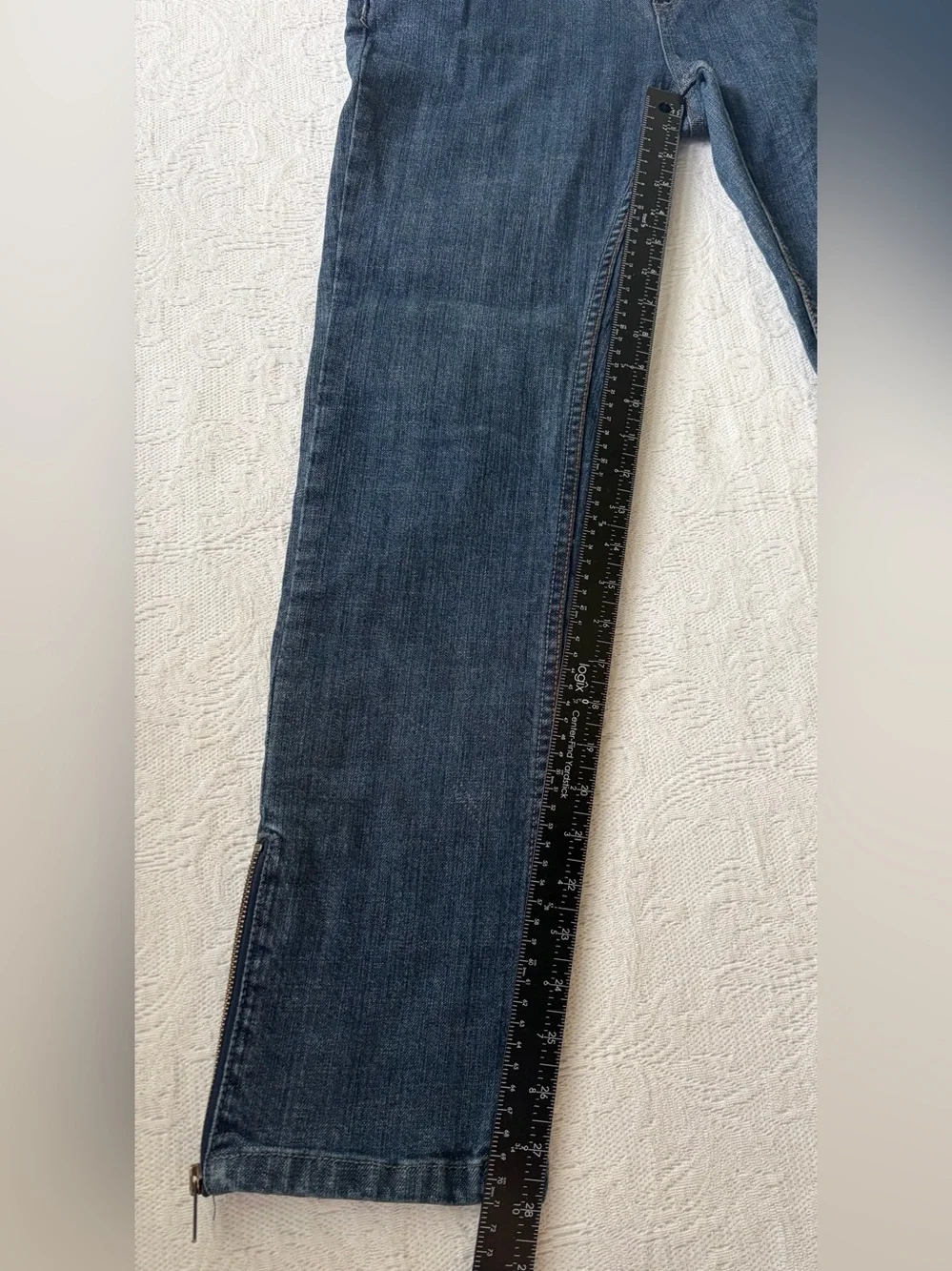 Free People Dark Blue Skinny Jeans with Ankle Zippers